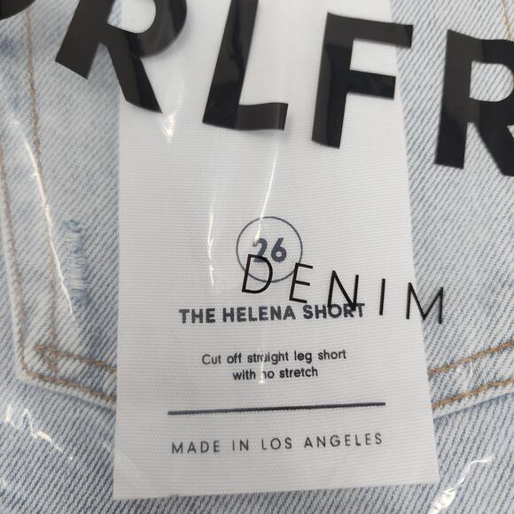 GRLFRND Distressed High Rise Light Wash Helena Denim Short in Kiki Size 26 - Picture 3 of 4